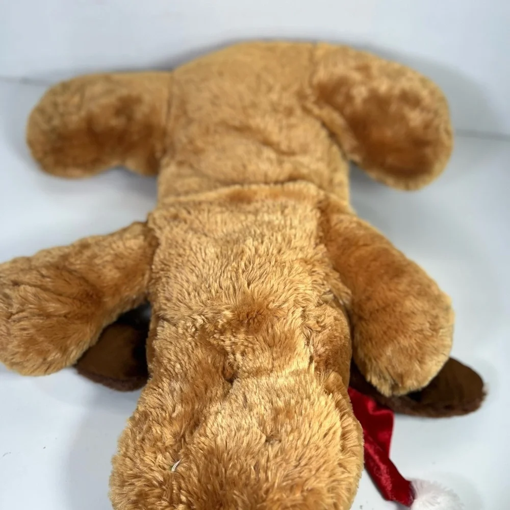 Dan Dee 26” Brown Floppy Puppy Dog‎ Santa Hat Soft Plush Stuffed Toy Christmas